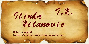Ilinka Milanović vizit kartica